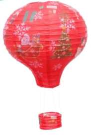 Kerst lampion luchtballon rood - 30 cm