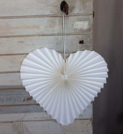Witte decoratie hart papier 30 cm