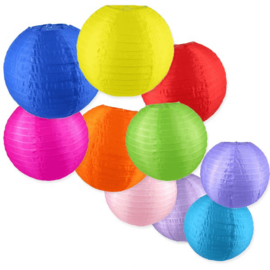 Nylon buiten lampionnen kleurmix - 10 x 35 cm