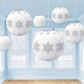 Lampion winter set van 6 stuks