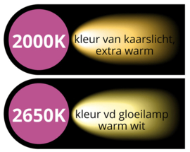Led lamp 2 Watt transparant 2650K - dimbaar
