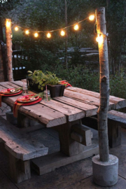 Prikkabel 5 meter voor buiten met 10 lampen