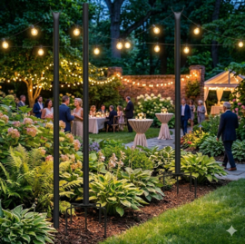 Metalen paal voor lichtsnoer 1,8 meter - set a 2 stuks