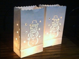 Candle bag Sneeuwpop - 10 grote kaarsenzakken