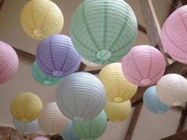 Lampionnen pakket pastel - 18 stuks