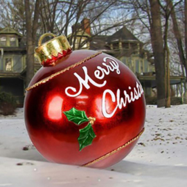 Grote kerstbal rood 60 cm - Merry Christmas