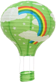 Lampion luchtballon groen regenboog - 30 cm