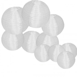 Nylon lampionnen pakket wit voor buiten - 10 stuks