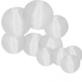 Nylon lampion pakket wit voor buiten - 10 stuks