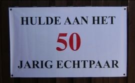 Banner 50 jarig huwelijk.