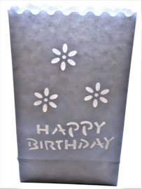 Candle bag Happy Birthday - 10 grote kaarsenzakken