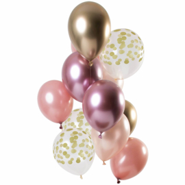 Ballonnen set Golden Blush 12 stuks