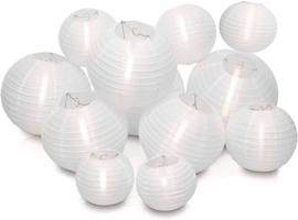 Nylon lampionnen pakket wit voor buiten - 35 stuks