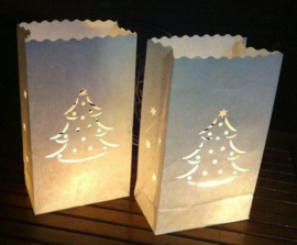 Candle bag Kerstboom - 10 grote kaarsenzakken