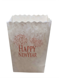 Candle bag kaarszak Happy New Year midi - 10 stuks