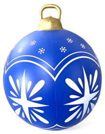 Grote kerstbal blauw 60 cm - Sneeuwvlok