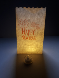 Candlebag Happy New Year - 10 kleine kaarsenzakjes