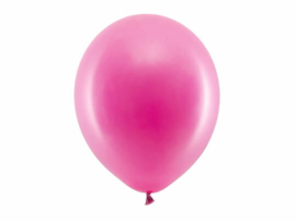 Ballon pastel kleur fuchsia 30 cm - 10 stuks