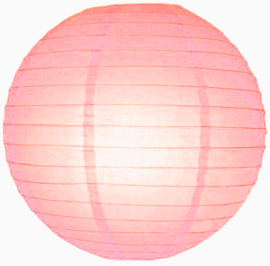 Lampion licht roze rijstpapier 20 cm