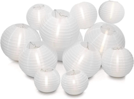 Nylon lampionnen pakket wit voor buiten - 25 stuks