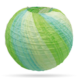 Lampion groen papier meer kleurig 35 cm