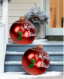 Grote kerstbal rood 60 cm - Merry Christmas