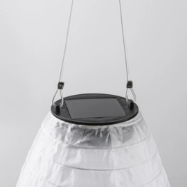 Ovale witte solar lampion 40 cm