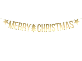 Letterslinger Merry Christmas goud