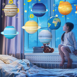 Planeten lampionnen zonnestelsel 8 stuks