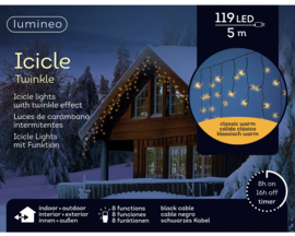 Lumineo ijspegel kerstverlichting 5 meter - 119 leds