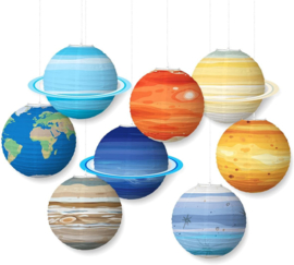 Planeten lampionnen zonnestelsel 8 stuks