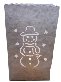 Candle bag Sneeuwpop - 10 grote kaarsenzakken