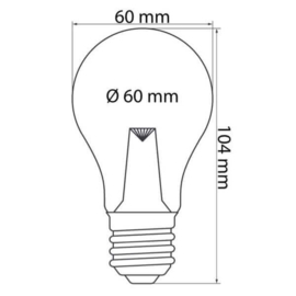Grote led lamp 2 W. transparant warm wit - Gloeilamp model