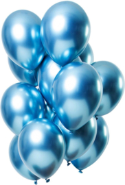 Chroom ballonnen blauw 30 cm - 10 stuks