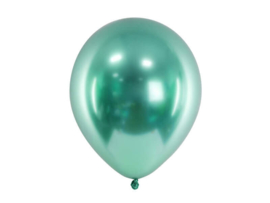 Chroom ballonnen groen 30 cm - 10 stuks