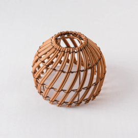 Prikkabel Ibiza stijl rotan inclusief lampenkapjes donkere houtkleur