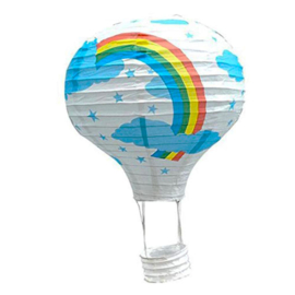 Lampion luchtballon wolken regenboog - 30 cm