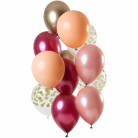 Ballonnen set Rich Ruby 12 stuks