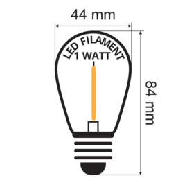 Led lamp Filament warm wit - 1 Watt