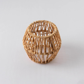 Prikkabel compleet met boho lampenkapjes gemeleerde houtkleur