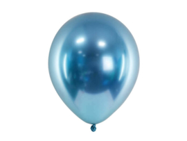 Chroom ballonnen blauw 30 cm - 10 stuks