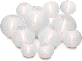Nylon lampionnen pakket wit voor buiten - 100 stuks