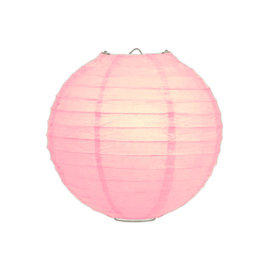Lampion roze rijstpapier 20 cm