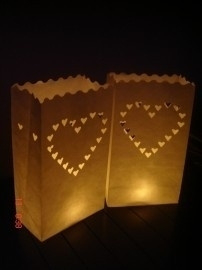 Candle bag Hartjes - 10 grote kaarsenzakken