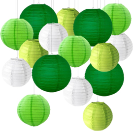 Lampion pakket met 100 groene papieren lampionnen