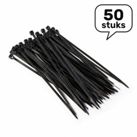 Zwarte kabelbinders 2,5 mm x 150 mm - 50 stuks