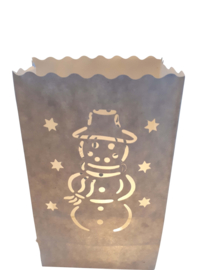 Candlebag Sneeuwpop - 10 kleine kaarsenzakjes