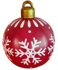 Grote kerstbal donker rood 60 cm - Sneeuwvlok