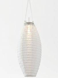 Ovale witte solar lampion 40 cm