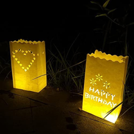 Candle bag Happy Birthday - 10 grote kaarsenzakken